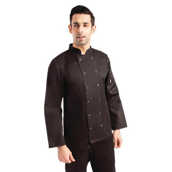 Kurtka szefa kuchni Vegas - czarna - długi rękaw - rozmiar S - Prime Gastro