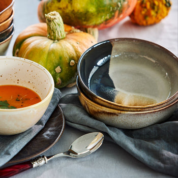 (6 sztuk) AQUAREL - Talerz głęboki - Ø 22 cm - Beżowy/Niebieski - Prime Gastro