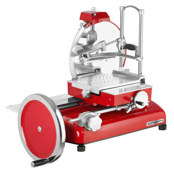 Rustykalna maszyna z kołem zamachowym - Ostrze: Ø 370 mm - Czerwony - Prime Gastro