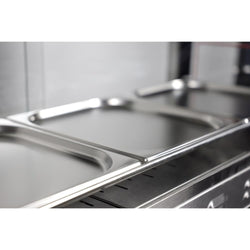 Witryna grzewcza do kurczaków – z wysuwaną deską do krojenia