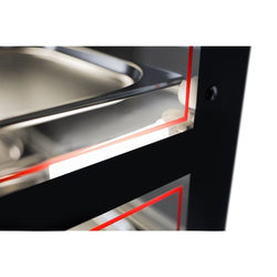 Witryna grzewcza do kurczaków – z wysuwaną deską do krojenia