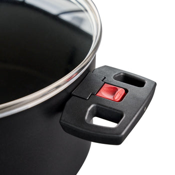 BALLARINI | CLICK & COOK - Zestaw garnków do gotowania z pokrywką - 3 części - Czarny - Prime Gastro