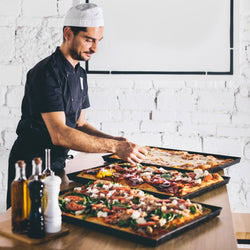 Blacha do pizzy - blacha stalowa - prostokątna - 600x400x30 mm