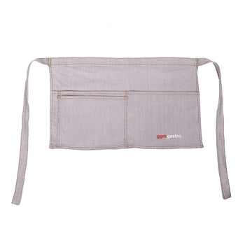 (2 szt.) Fartuch bistro - krótki - z kieszenią - Dżinsowy wygląd-jasnoszary - Prime Gastro