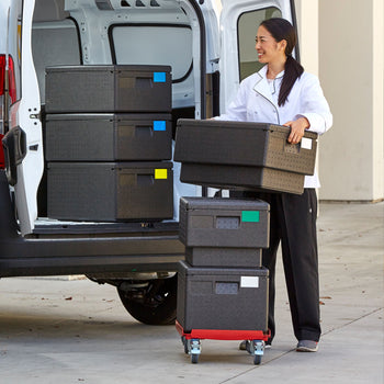 CAMBRO | CAMDOLLY® - Wózek transportowy - odpowiedni do wszystkich pojemników EPP GN 1/1 - Czerwony - Prime Gastro