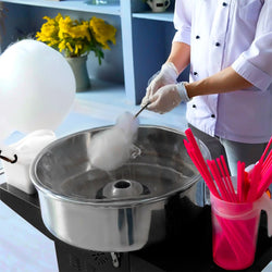 Maszyna do waty cukrowej – Ø 520 mm – 1,08 kW – czarna