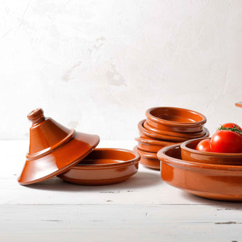 (6 sztuk) CLASSICO - Miska do tapas z pokrywką - Ø 14 cm - Brązowy - Prime Gastro