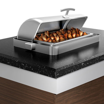 Stacja do gotowania / stół przygotowawczy DUBLIN - 2000 mm - blat roboczy kuchenny z czarnego granitu - Prime Gastro