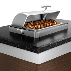 Stacja do gotowania / stół przygotowawczy DUBLIN - 1600 mm - blat roboczy kuchenny z czarnego granitu