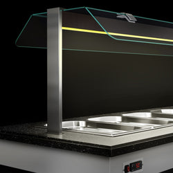 Lada bufetowa DUBLIN - 1600 mm - z bemarem i kółkami - na 4x GN 1/1