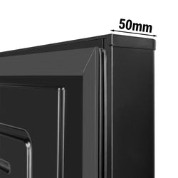 Mini chłodziarka ECO – 200 litrów – z 1 drzwiami – wnętrze drzwi z tworzywa sztucznego – czarna