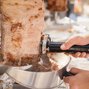 Grill gazowy do gyrosa/kebaba - ze szkłem ROBAX® - 10 palników - maks. 90 kg - Prime Gastro