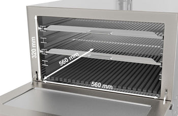 Węgiel drzewny - Piekarnik z grillem na węgiel drzewny - Czarny - Prime Gastro