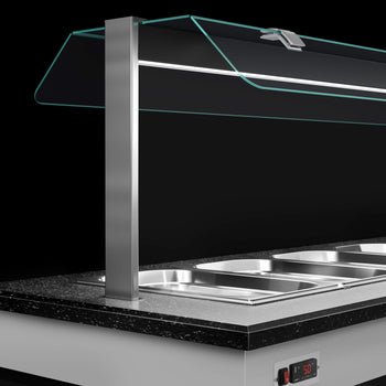 Lada bufetowa ciepła BELFAST - 2000 mm - z bemarem & kółkami - do 5x GN 1/1 - Prime Gastro