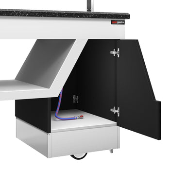Lada bufetowa chłodząca BELFAST - 1600 mm - z komorą chłodzącą i kółkami - na 4 pojemniki GN 1/1 - Prime Gastro