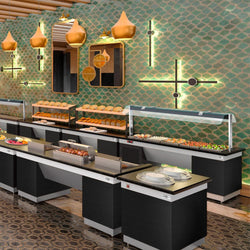 Lada bufetowa ciepła DUBLIN - 1600 mm - z bemarem & kółkami - na 4x GN 1/1