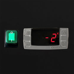 Stół chłodniczy do pizzy PREMIUM - 2000x800mm - z 2 drzwiami i 7 szufladami - włącznie z witryną chłodniczą nadstawną LED - 9x GN 1/3