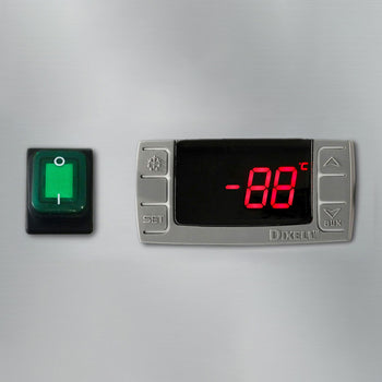 Stół Sałatkowy ECO - 903 mm - 1 drzwi i 2 szuflady - dla 5x GN 1/6 - nadstawka ze stali nierdzewnej - Prime Gastro