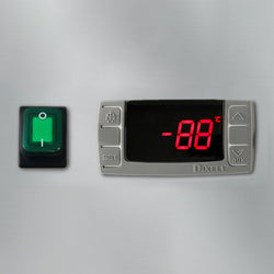 Stół Sałatkowy PREMIUM - 1368mm - szklana nadstawka dla 8x GN 1/6 - 3 szklane drzwi