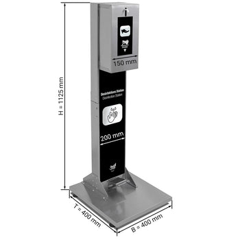 Dozownik środka dezynfekującego ze stali nierdzewnej - obsługa stopą - Prime Gastro