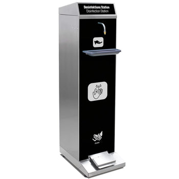 Stacja dezynfekacyjna ze stali nierdzewnej - z tacą ociekową i obsługą nożną - Prime Gastro