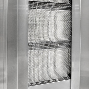 Grill gazowy do gyrosa/kebaba - kształt V - 6+6 palników - maks. 150 kg - włącznie z 2 blachami ochronnymi & 2 drzwiami na zawiasach - Prime Gastro