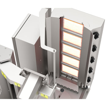 Gazowy robot do kebaba - 5 palników - maks. 120 kg - Prime Gastro