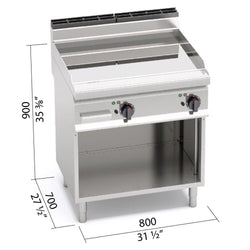 Elektryczna płyta grillowa - 9,6 kW - Gładka - z błyszczącym powierzchnią