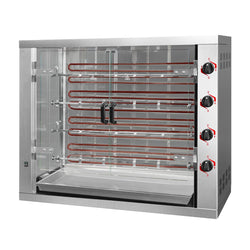 Elektryczny grill do kurczaka PREMIUM - 19,2 kW - z 4 szpikulcami na 24 kurczaki