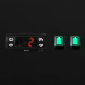 Stół chłodniczy do napojów ECO - 2230x700 mm - z 4 szklanymi drzwiami & panelem tylnym - Prime Gastro