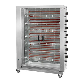 Elektryczny grill do kurczaka ECO - 33,6 kW - z 7 szpikulcami na 42 kurczaki - Prime Gastro