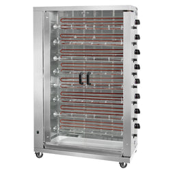 Elektryczny grill do kurczaka ECO - 38,4 kW - z 8 szpikulcami na 48 kurczaków