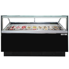 ADAM ice cream counter - 1700 mm - convection - for 18 x 5 L containers or 12 x 7 L containers - black