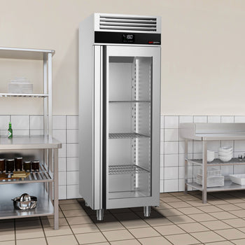 Zamrażarka ze stali nierdzewnej PREMIUM - GN 2/1 - 700 litrów - z 1 szklanymi drzwiami - Prime Gastro