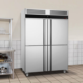 Chłodziarka ze stali nierdzewnej PREMIUM - GN 2/1 - 1400 litrów - z 4 półdrzwiami - Prime Gastro