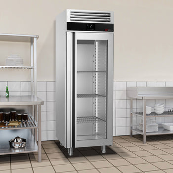 Chłodziarka ze stali nierdzewnej PREMIUM - 700 litrów - z 1 szklanymi drzwiami - Prime Gastro