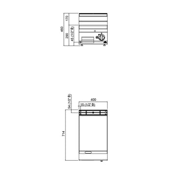 Gazowa płyta grillowa - 6,9 kW - Gładka - z błyszczącą powierzchnią - Prime Gastro