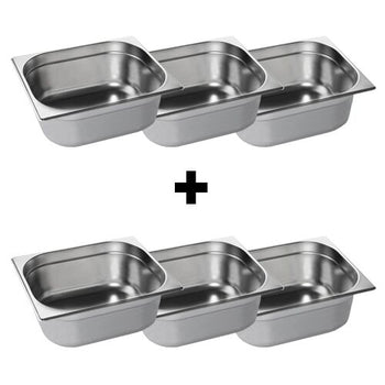 (6 sztuk) Pojemniki GN nierdzewne 1/2 - wysokość: 150 mm - Prime Gastro