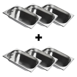 (6 sztuk) Pojemniki GN z nierdzewnej stali 1/2 - wysokość: 20 mm