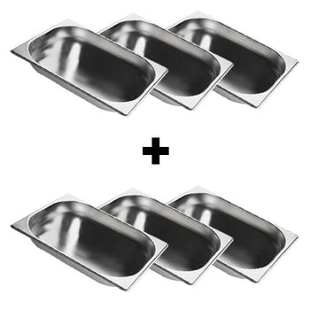 (6 sztuk) Pojemniki GN z nierdzewnej stali 1/2 - wysokość: 20 mm - Prime Gastro