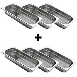 (6 sztuk) Pojemniki GN nierdzewne 1/3 - wysokość: 40 mm