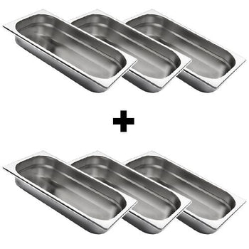 (6 sztuk) Pojemniki GN nierdzewne 1/3 - wysokość: 40 mm - Prime Gastro