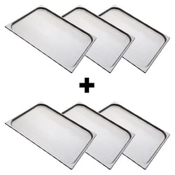 (6 sztuk) Pojemnik ze stali nierdzewnej GN 2/1 - Wysokość: 20 mm