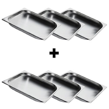 (6 sztuk) Pojemnik ze stali nierdzewnej GN 2/3 - Wysokość: 20 mm - Prime Gastro