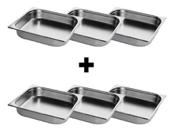 (6 sztuk) Pojemniki GN nierdzewne 2/3 - wysokość: 65 mm