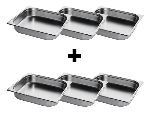 (6 sztuk) Pojemniki GN nierdzewne 2/3 - wysokość: 65 mm