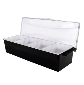 Pojemniki na składniki barowe z 4 przegródkami - włącznie z pokrywą - Prime Gastro