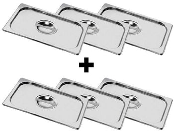 (6 sztuk) Pokrywa ze stali nierdzewnej GN 1/3 - Prime Gastro