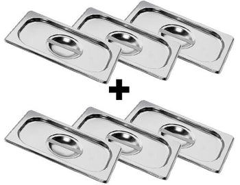 (6 sztuk) Pokrywki GN nierdzewne 1/4 - Prime Gastro