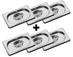 (6 sztuk) Pokrywki nierdzewne GN 1/9